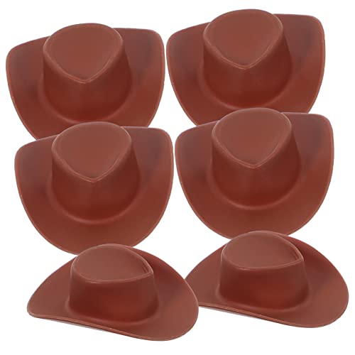 TEHAUX 50個 ドールハウスカウボーイハット アメリカンガールズドール衣装 ミニハウス の小道具 小さなシルクハット カントリードレス ミニカウガールハット ペットアクセサリー チキンキャ