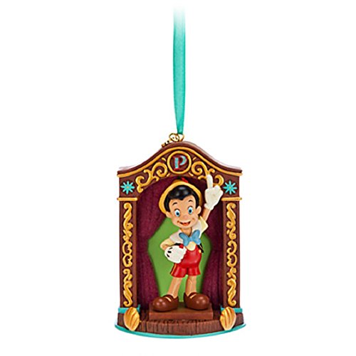 Pinocchio Disney Figural Hanging Ornament, Resin, Golden, 4