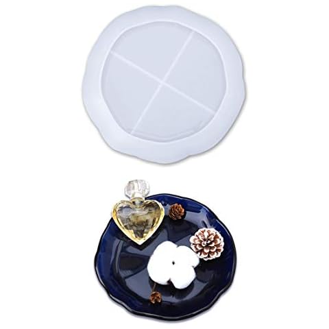 FineInno Trinket Dish Resin Mould, Round Jewelry Tray Silicone Moulds for Resin, Plate Epoxy Casting Mould for Necklace Earrings Key Storage Home Decor Cover