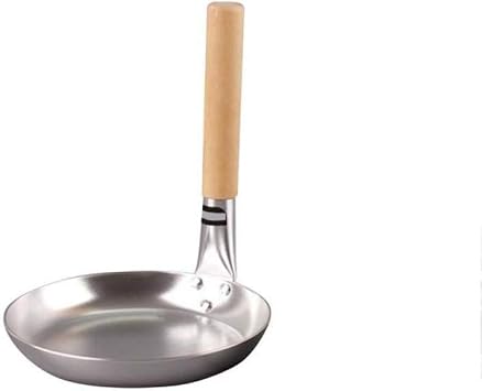 Mini Pan Non Stick Straight Wood Handle Flat Bottomed Pot Poached Egg Pan Small Frying 17cm,A A vision
