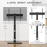 BONTEC Swivel TV Floor Stand for 30-70 Inch LED LCD OLED Flat Curved TVs, Height Adjustable, Universal Freestanding Floor Standing TV Stand Base up to 88lbs, Max VESA 600x400mm