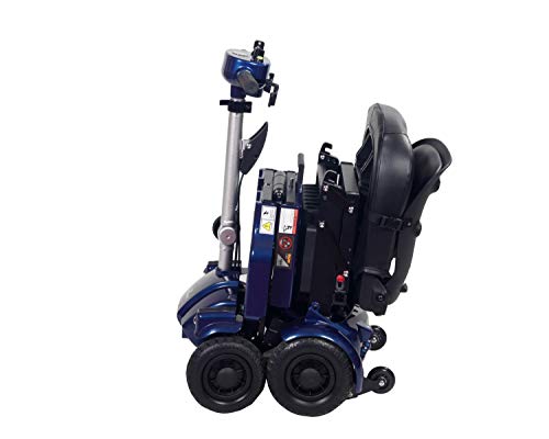 iLiving i3 Foldable Electric Scooter Mobility for Seniors and Adults, Alternative to Wheelchair, Portable and Travel Friendly – Upgraded Seat, 17 Inch, 53 Pounds (Blue)