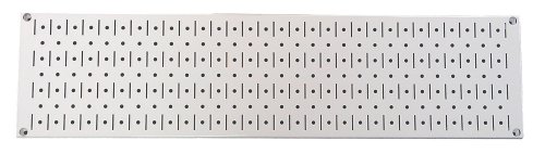 Wall Control Narrow Pegboard Rack 8in x 32in White Metal Pegboard Runner Tool Board