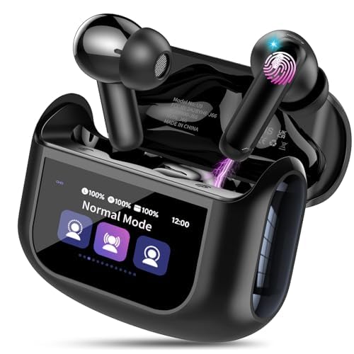 Thunelec Smart Touch Screen Ear Buds Bluetooth Headphones, Wireless Earbuds, ANC/ENC Noise Cancelling Mic Bluetooth 5.4 Earbuds, 5 EQ Modes, HiFi Stereo, IPX7 Waterproof Wireless Earphones
