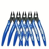 Micro Drahtschneider mit Feder, 5 Zoll Präzision Elektrische Kabelschneider Schneidezange Seite Snips Flush Cutter Zange Werkzeug für Spule machen, Home DIY Schmuck Soft Grip Slip Griffe (5 STÜCKE)