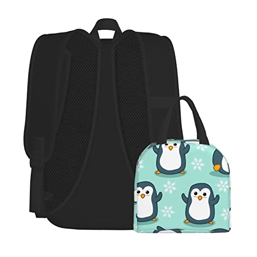 2pcs Backpack Set For Boys, Cartoon Penguin Backpacks And Lunch Box For Girl Elementary Bags Teens Bookbags4