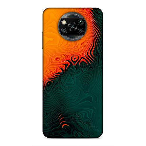 Image of Printed Mobile Back Hard Case Cover for Xiaomi Poco X3 | Orange, Green, Wave, Cool Theme-2188