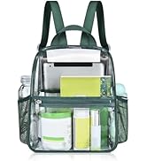 Mildbeer Small Clear Backpack, Stadium Approved 12x12x6 Clear Backpack for Women with 2 Bottle Ho...