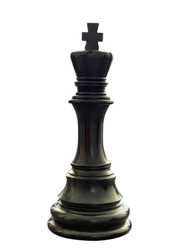 Image of Chess King Statue | Shatranj Raja Statue | Height - 15 Inch | Sculpture for Home Decor | Office Decor | Table Decoration Set of 1 (Black)