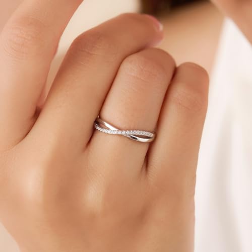 Image of ZAVYA 925 Silver Infinity Ring for Women, Adjustable Rhodium Plated Sterling Silver Ring, Daily Wear Jewellery, Gift for Wife, Girlfriend & Sister, Anniversary & Rakhi Gift, with Certificate & 925 Stamp