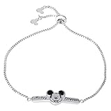 Disney Mickey Mouse Forever Silver Plated Lariat Bracelet, Official License