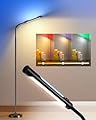?Upgrade?SUPERDANNY Double Side LED Floor Lamp, RGB & Dimmable Bright Task Light with 6500K-3000K-4000K Color Temps, Adjustable Gooseneck, Standing Office Lamp for Reading, Living Room, Bedroom, Home