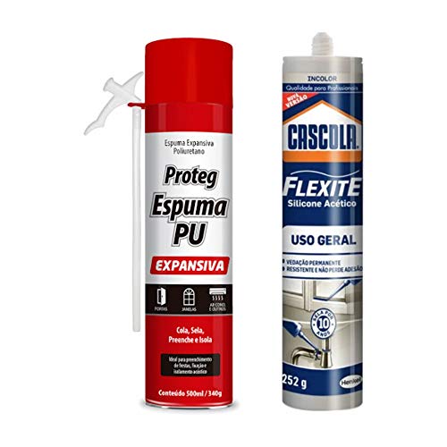 Silicone Flexite 280g + Espuma Expansiva Proteg 500ml 340g