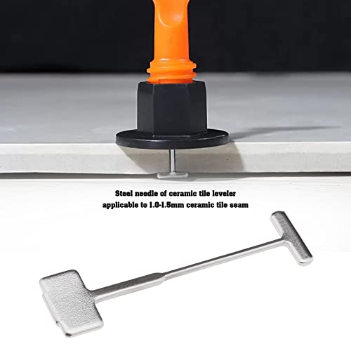 VGOL 200pcs T?Pins Replaceable Steel Needles Tile Leveling System 0.9mm Tile Leveling Floors Walls Building Construction Tool Silver 32mm Length - Image 2