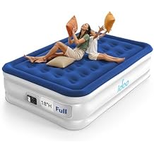 iDOO Air Mattress Full with Built in Pump, Upgraded Blow up Mattress Full, Inflatable Mattress for Home Camping and Guest Bed, 2-Min Portable & Comfortable Air Bed, Colchon Inflable