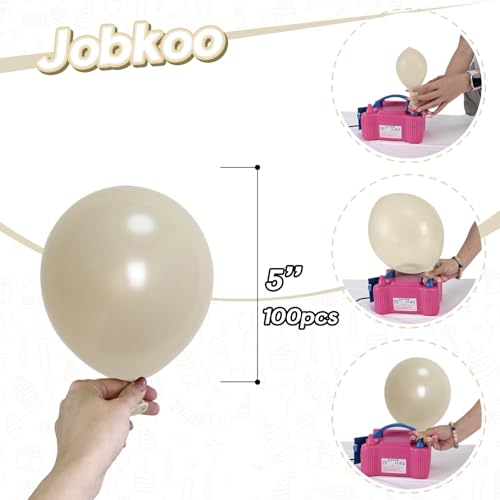 Image of Pearl White Sand Balloons 5 Inch, 100 PCS Small Beige Cream Off White Pearl Balloons, Boho Neutral Nude Tan Helium Mini Balloon for Arch Birthday Wedding Bridal Shower Anniversary Party Decoration