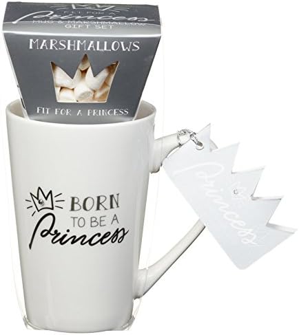 Princess Mug and Marshmallow Gift Set (Silver - Born to be a Princess)
