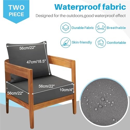Coussin de chaise d'extérieur haute élasticité avec dossier ergonomique - 8
