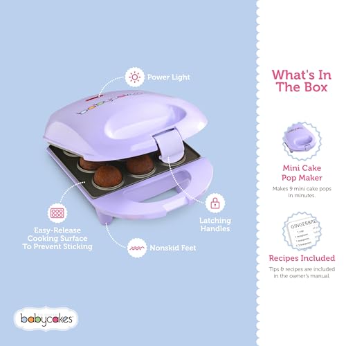image for Babycakes Mini Cake Pop Maker by Select Brands - Easy-to-Use Machine -