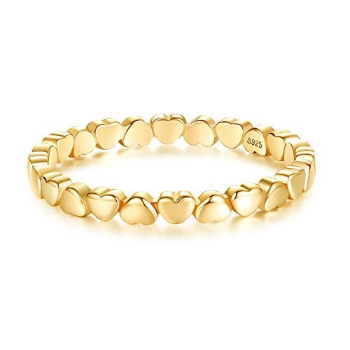 Wbrwp Gold Color Size 12 Endless Love Heart Ring Vintage Stacking Band Ring For Girl Women, Dainty Initial Heart Ring Stackable Ring Eternity Promise Rings Present For Her Jewelry Gifts #TOP2