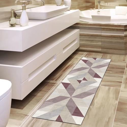 Alfombra de cocina geométrica para un suelo seguro y limpio 4