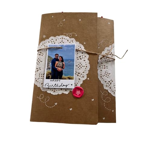 Image of HBH Birthday Greeting Card with Custom Name Photo for Friends | Customized Photo Frame