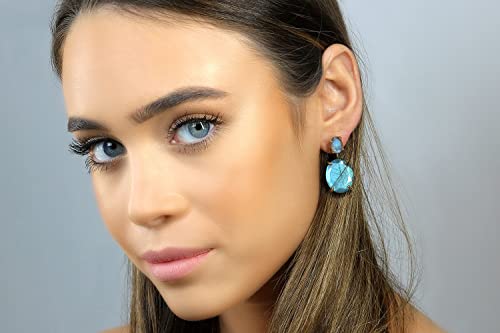 Boucles d'oreilles labradorite bleue d'exception de déclaration haute qualité - 2