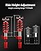 EVIL ENERGY Coilovers Compatible for Volkswagen GTI (MK7) 2015-2019, Height Adjustable Coilovers Lowering Kit with 32-Level Damper Adjustment, Red