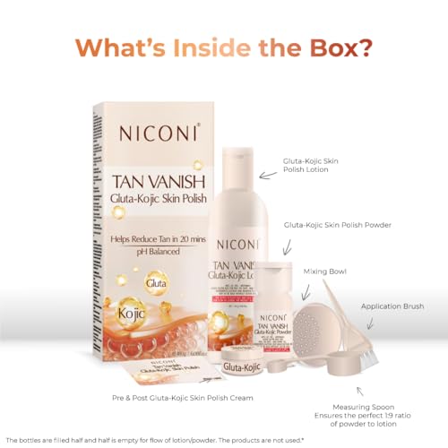 Image of NICONI Tan Vanish Gluta-Kojic Skin Polish | Instant Tan Removal & Glow | Infused with Kojic Acid & Glutathione | Ideal for All Skin Types | Lightens Suntan | 180g