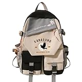 Huacaiyu Anime Haikyuu Mochila para la Escuela con Estampado Mochila Informal de Moda de Dibujos Animados Karasuno Cosplay Hinata Shoyo Mochila Escolar para Estudiantes Unisex