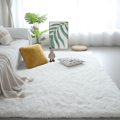 Tapis moderne blanc salon 150 x 160 cm antidérapant - 2