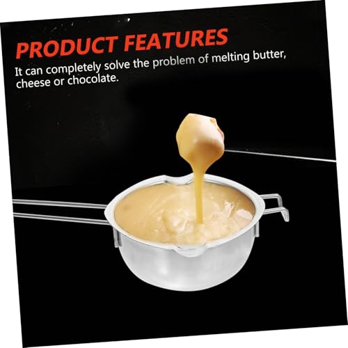 Baluue Double Boiler Pot Butter Cheese Melting Pot with Ergonomic Handle for Wax Candle Chocolate Candy Heating and Melting Stainless Steel Boiler for Home Bakery Restaurant Use - Image 6