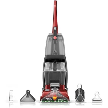 Hoover Power Scrub Deluxe Carpet Cleaner Machine, Upright Shampooer, FH50150V, Red, 27