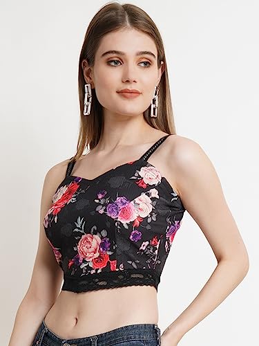 Image of POPWINGS Women Casual Black Rib Keyhole Crop Top