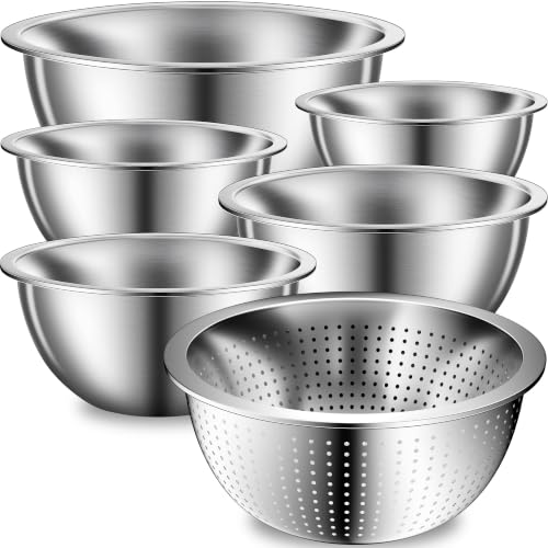 DUTZUN Stainless Steel Mixing Bowls with Colander