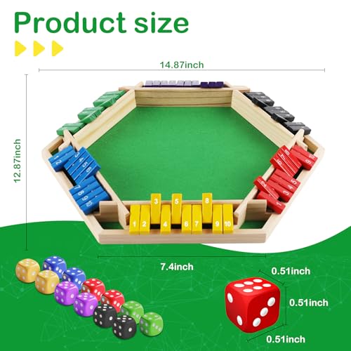 Shut The Box Juego de Mesa Educativo de Madera miniatura 3