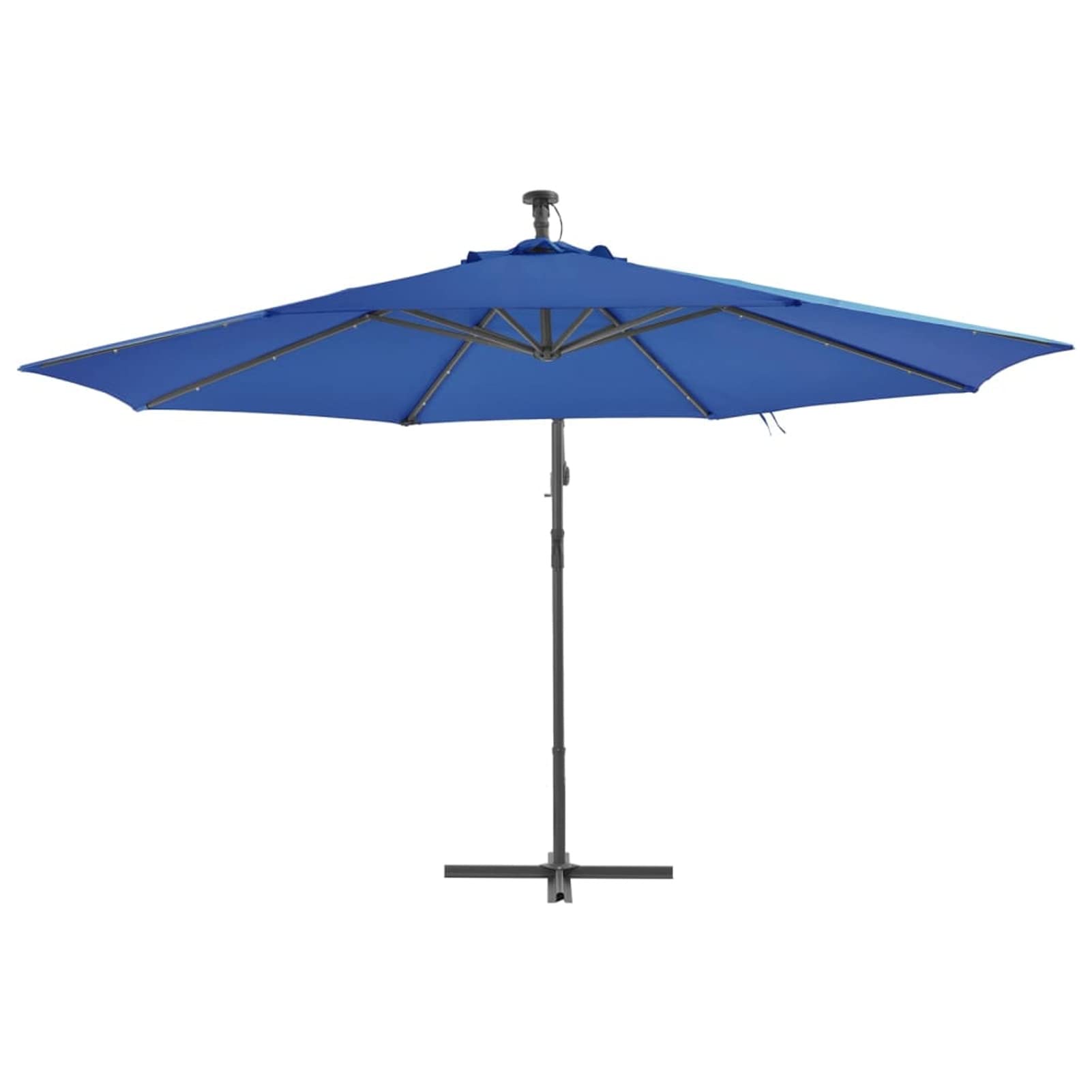 Tidyard Parasol Excéntrico Sombrilla Voladiza Parasole para Terraza Jardín Playa Balcón Piscina Patio Sombrilla voladiza con Luces LED Azul 350 cm