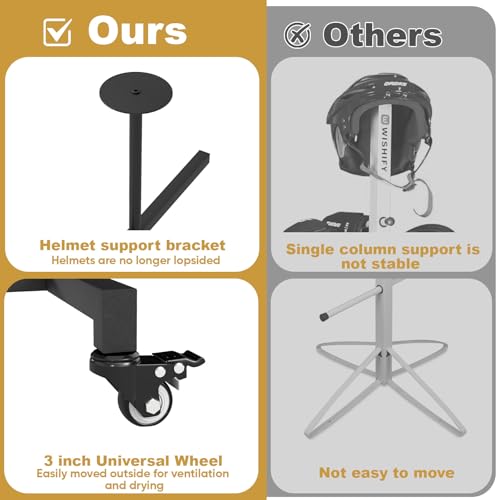 yeshine Hockey Gear Drying Rack, Ice Hockey Stick Holder Field Hockey Equipment Dryer - Large Hockey Display Storage Rack Sports Metal Tree Stand for Lacrosse
