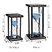 BOJIN 60 Minute Hourglass Blue Sand Timer Wooden Black Stand Hourglass Clock for Office Kitchen Decor Home - Blue Sand