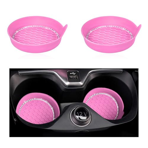 2 PCS Portavasos para Carro con Rhinestone y Silicona miniatura 1