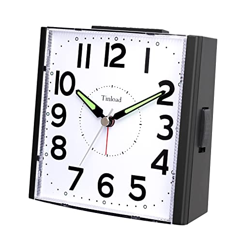 4.7" Silent Analog Alarm Clock Non Ticking, Gentle Wake, Beep Sounds, Increasing Volume, Battery Operated Snooze And Light Functions #TOP1