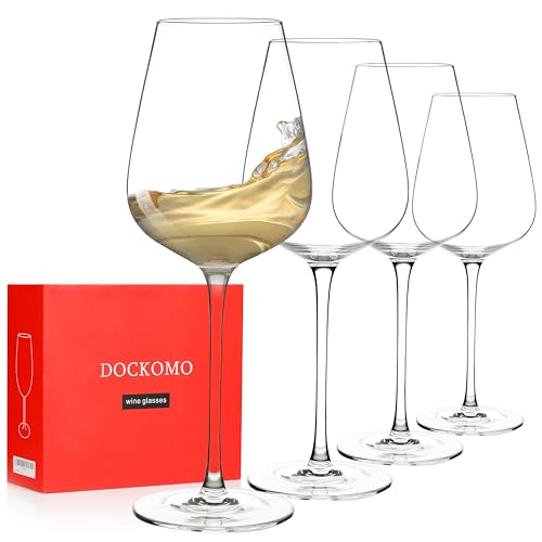 White Wine Glasses, Set of 4 Italian Glasses, 17 oz Clear