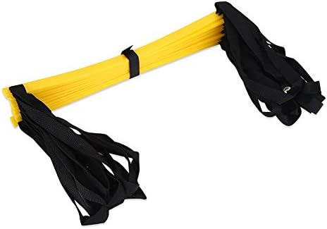 01 Foldable Strong Agility Ladder, Training Ladder Agility, Dynamic Flexibility for Boost Quickness Foot Speed(Yellow, 5.5 Meters 10 Pieces)