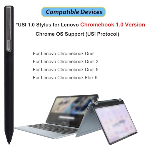 Image of USI 1.0 Pen for Lenovo USI Pen Compatible with Lenovo Chromebook,USI Stylus for Lenovo 300e /500e Gen 3 Chromebook,IdeaPad Flex 5i /Duet 5 Chromebook,4096 Pressure Sensitivity(Black)