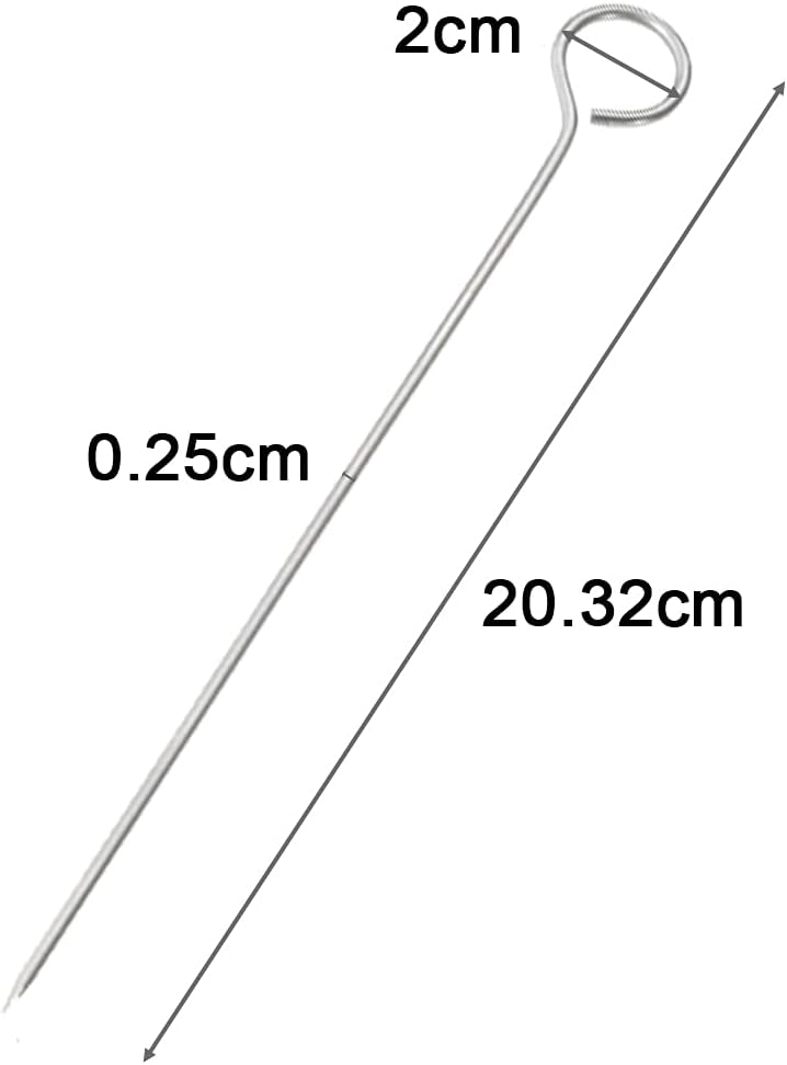20 cm 100% food grade 304 stainless steel turkey lacers, roller needles, meat needles, metal skewers - Image 3