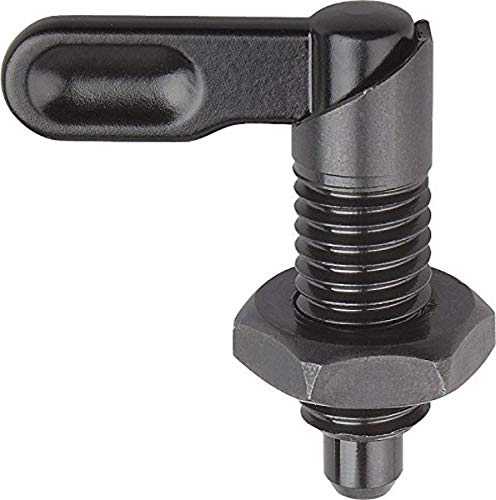 Kipp 03099-0712A7 Steel Cam Action Indexing Plunger, Style D, Inch, Black Oxide Finish, 12 mm Locking Pin Diameter, 3/4-10