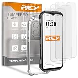 REY Pack 3X Pellicola salvaschermo e Cover per DOOGEE N55 - N55 PRO - N55 Plus, Vetro temperato e Silicone TPU ad Alta Resistenza
