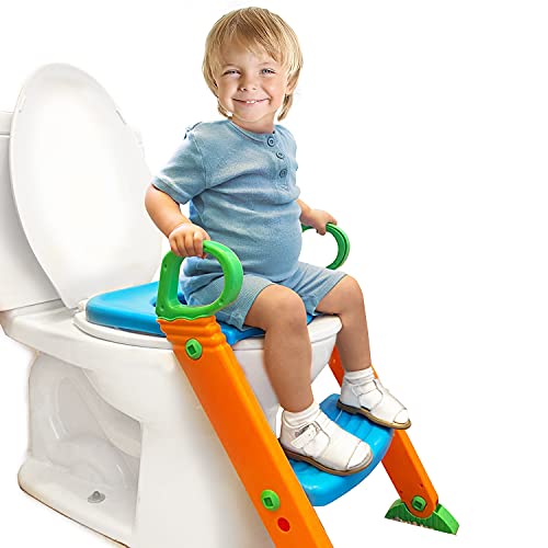 Potty Training Seat Toilet w/Step Stool Ladder & Splash Guard, Toddlers Trainer w/Handles. Sturdy & Foldable. Non-Slip… - Image 4