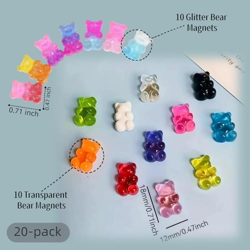 20 Imánes Decorativos de Oso de Resina Para Refrigerador miniatura 2