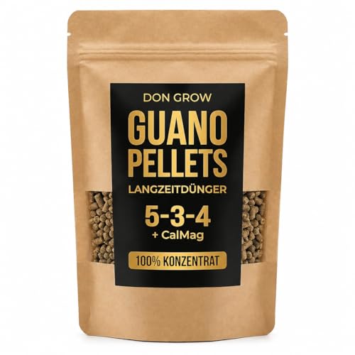 Bio Guano Pellets 3kg – Rosendünger & Beerendünger NPK 5-3-4 + CalMag – Organischer Langzeitdünger für Rosen, Beeren, Hochbeet & Garten – Bodenaktivator | Don Grow